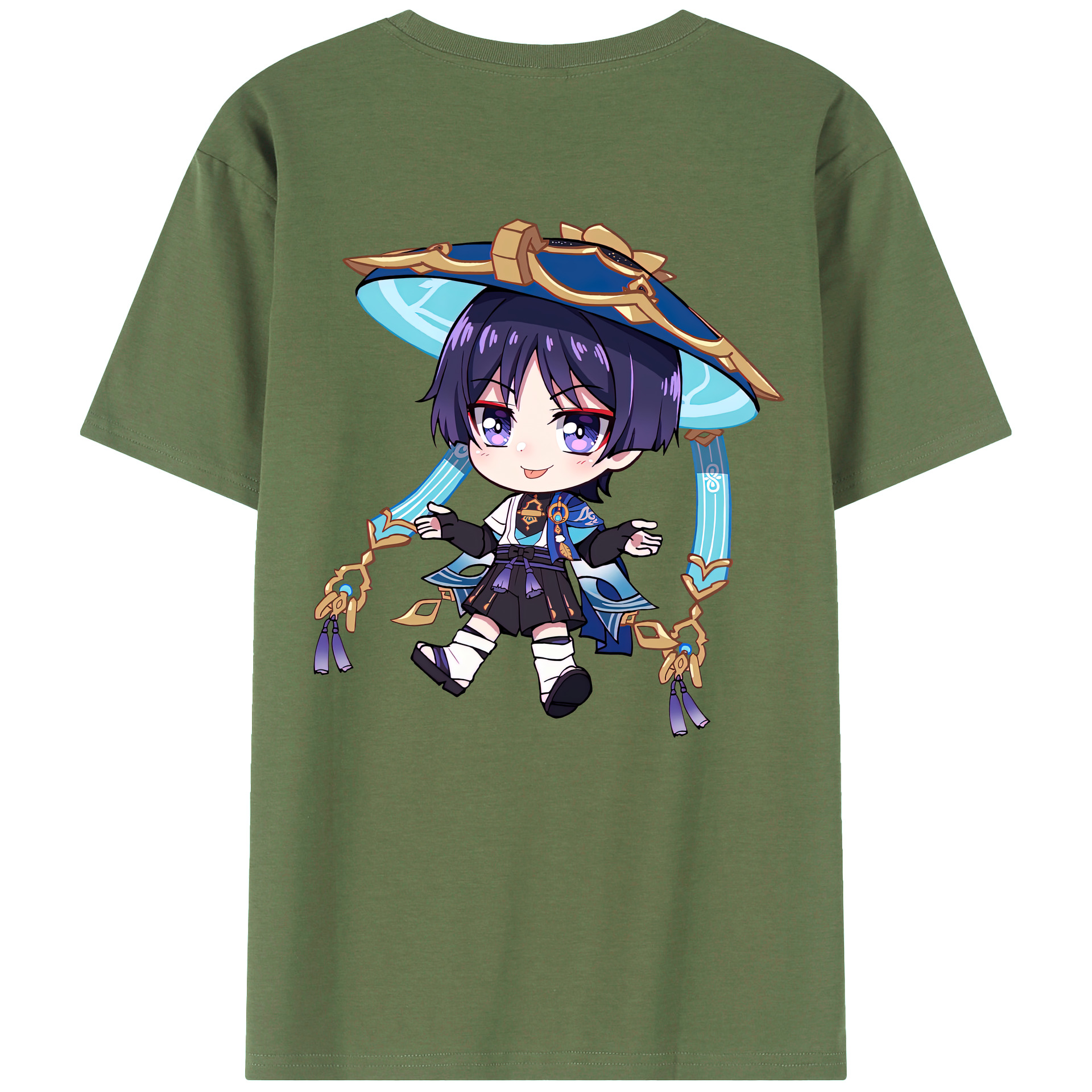 げんし神 さんペい genshin Sanpei 綿100％ メンズ半袖Tシャツ（バックプリント） 通気性